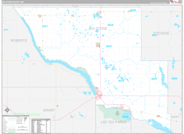 Big Stone County, MN Wall Map Premium Style
